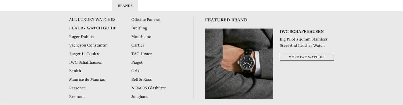 Navigation Overlay - Brands